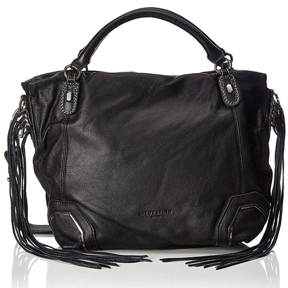 Liebeskind Berlin Kobe Blck Leather Fringe Satchel - Picture 2 of 8